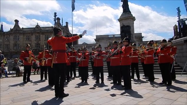 The Band of The Yorkshire Regiment, Queen Victoria Square in Hull