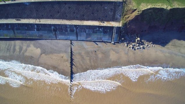 Drone Flight Typhoon Q500 4k Over Withernsea Beach