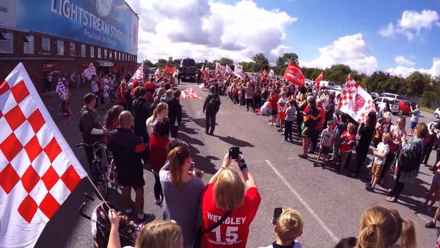 Hull Kingston Rovers leave Craven Park on their way to Wembley 2015